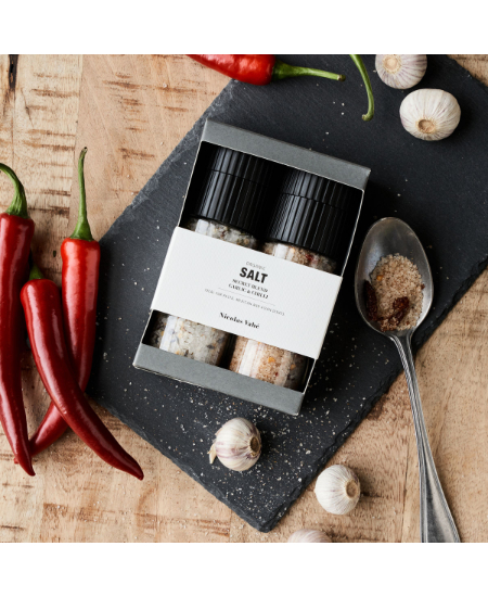 Geschenkbox, Nicolas Vahé Organic Secret blend & Salt, Garlic & Chilli